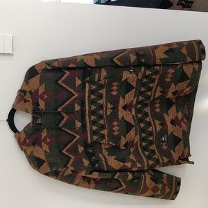 Medium Thick Hoodie from Hooke a Qc company. Green, gold and dark red patterns.